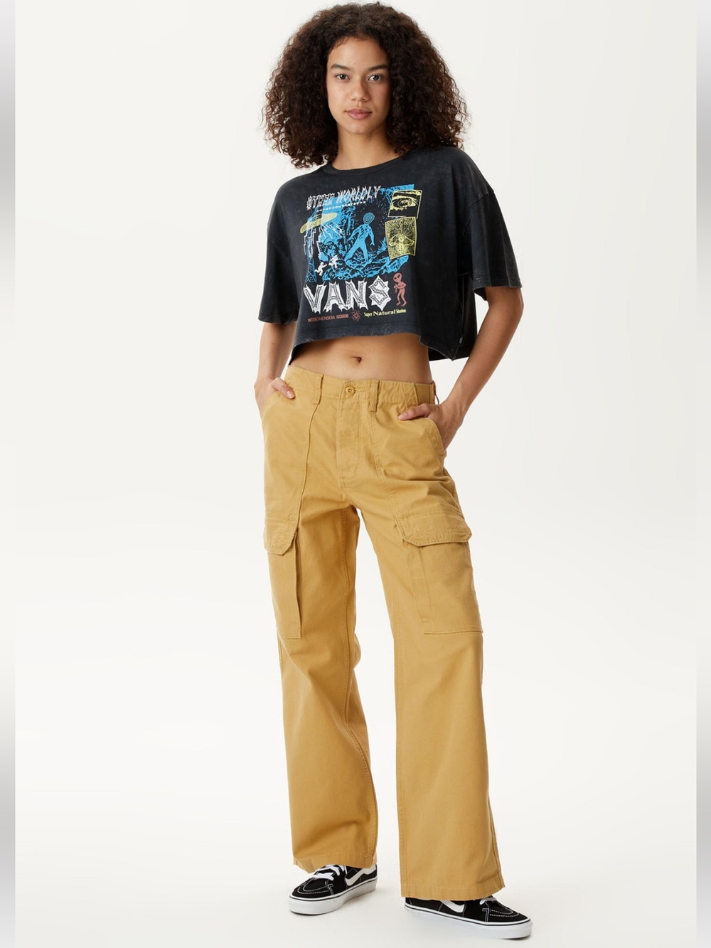Vans Arroyo Wide Leg Cargo Pants in Antelope Brand New Size 26 NWT